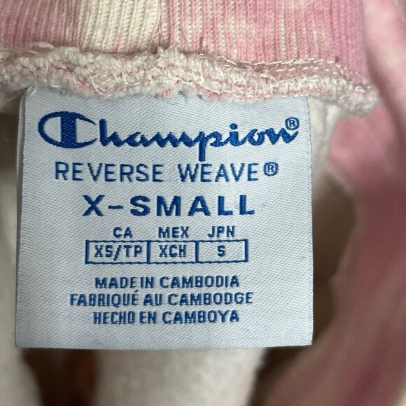 Champion Tie-Dye Reverse Weave Shorts Women’s Size XS Pink White High Rise UO - Picture 8 of 9
